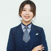 职业正装商务女小领带学院风，双层片型免打领带条纹，韩版学生领结