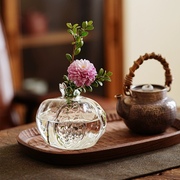 陶美集迷你小石榴花瓶水养植物玻璃手作花器创意摆件ins网红插花