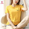 中国乔丹短袖t恤女装，2024夏季体恤女士大码圆领，夏天运动半袖