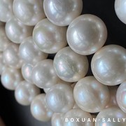 12mm大版11天然淡水珍珠，白色项链强光，女款颈链送妈妈礼物-
