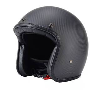 新款碳纤维哈雷复古头盔，摩托车个性情侣四季半盔男女骑行巡航