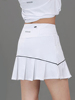 三个口袋半身裙女的高腰针织速干跑步羽毛球运动健身裙子白色短裙