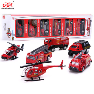 嘉业合金车模型仿真套装组合云梯消防车3岁男孩儿童金属玩具汽车
