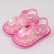 女童果冻鞋女孩透明塑料水晶公主凉鞋儿童宝宝女宝包头夏款洞洞鞋