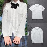 jk制服尖领前风琴褶衬衫白色，奶白色黑色，短袖长袖翻领学生衬衫