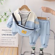 韩系童装男童秋装套装2023儿童时尚洋气宝宝休闲运动长袖三件