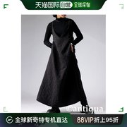 日本直邮antiqua女士黑色V领吊带连衣裙 优雅时尚设计 便携侧口袋