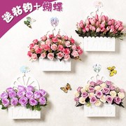 吊篮墙壁装饰花篮壁挂花，客厅墙上仿真墙面，室内假花仿真花花束卧室