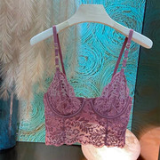 性感钢托胸罩香芋紫色，蕾丝内衣薄款背心，式无痕文胸女