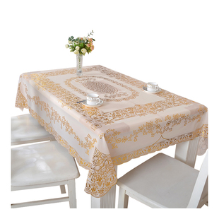 欧式烫金pvc免洗西餐垫桌布，台布桌布布艺餐桌垫子防水防烫