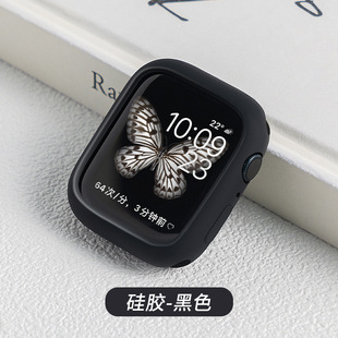 适用apple watch8保护壳苹果手表表壳iwatch7硅胶防水防摔保护套6/5/4/3/2/SE男女41/45mm手表糖果软壳s7/s6