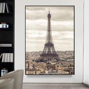法国巴黎艾菲尔铁塔挂画风景客厅，沙发背景壁画，入户走廊过道装饰画
