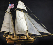 1/50 ALERT机敏号美国缉私快艇木制帆船模型套材DIY装饰帆船模型