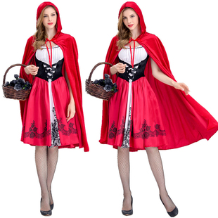 万圣节服装大人红帽服女性感披风小红帽服成人，cosplay角色扮演服
