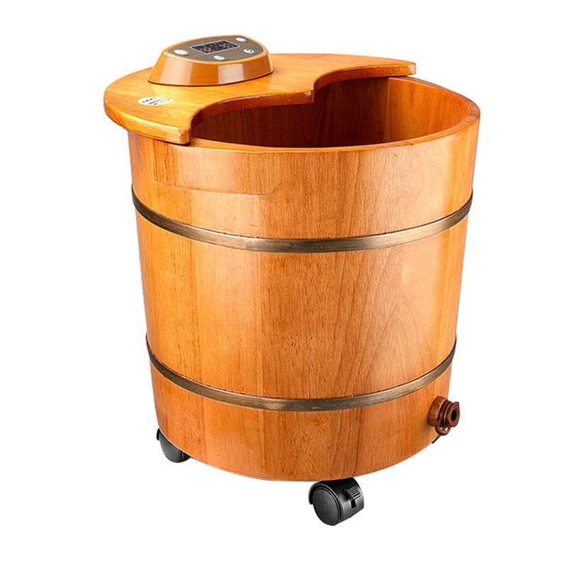皇威橡木桶洗脚盆全自动加热足浴器泡脚桶，恒温深桶家用足浴足疗桶