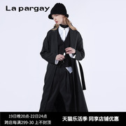Lapargay纳帕佳2024春季花色长袖西装时尚复古印花个性长外套