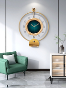 现代简约家用时尚客厅钟表轻奢北欧创意时钟壁灯餐厅卧室高档挂钟