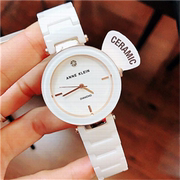 Anne Klein手表女1018RGWT 白色陶瓷表带镶钻简约女石英手表