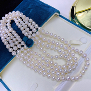9-10mm天然淡水珍珠毛衣链，气质珍珠长项链多层双层三层高级感女