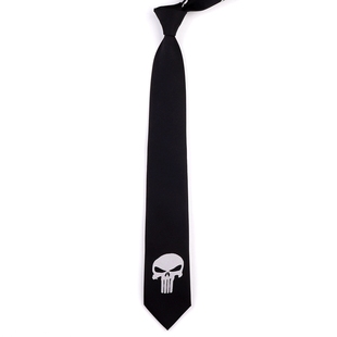 创意设计黑色骷髅头标志男女个性青年文艺成人7CM刺绣领带礼盒装