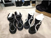 2023冬季皮带扣反光雪地靴大棉保暖防滑羊毛一体一脚蹬真皮短靴女