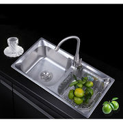卫浴水槽双槽套餐304不锈钢洗菜盆加厚加深厨房洗碗盆水槽76X40八