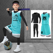 儿童篮球训练服四件套装球衣篮球女男童蓝球运动衣服定制印字背心