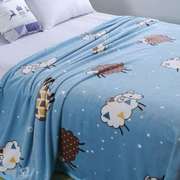 铺床珊瑚法兰绒毯床单人毛毯子毛巾被子春秋薄款宿舍盖毯睡垫