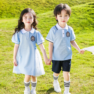 幼儿园园服夏季两件套小学生运动，校服短袖套装加厚纯棉一年级班服