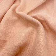 秋新羊毛小香风针织布料橘粉色米字格编织套头衫羊毛开衫衣裙面料