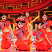 第十届小荷风采渔鼓娃娃舞蹈演出服儿童喜庆开门红民族秧歌表演服