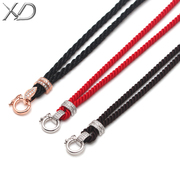 xd时尚毛衣链女款吊坠挂绳，琥珀翡翠玉佩黑色，红绳项链绳可调节长短