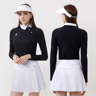 春秋季高尔夫女装长袖，裙子套装女士网球弹力，显瘦golf运动上衣裙子