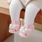 夏季婴儿学步凉鞋软底宝宝3-12个月男宝Q室内防滑透气布鞋