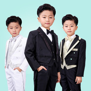 儿童燕尾服套装婚礼花童，礼服男孩西装，主持男童钢琴演出服