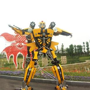 大型铁艺变形金刚，模型金属摆件大黄蜂擎天柱户外雕塑米米机器人