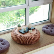 飘窗小茶几创意藤编简约现代圆形北欧日式窗台桌炕桌榻榻米小桌子