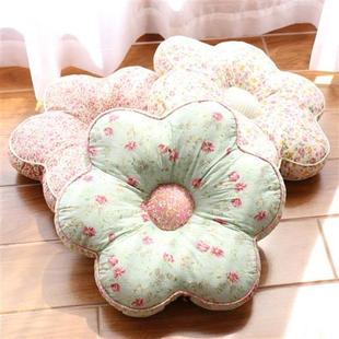 外贸田园风flowering纯棉布艺靠枕含芯创意花型抱枕腰枕坐垫 靠垫