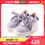日本直邮cst&p女士高跟运动鞋紫色，蝴蝶结宽松透气户外