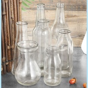 复古手工创意家居玻璃花瓶，饰品麻绳田园风客厅，卧室水培瓶子锥形圆