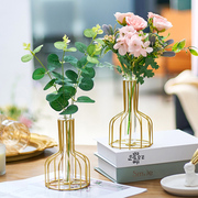 北欧创意玻璃花瓶透明仿真花艺套装水培植物花瓶客厅餐桌饰品摆件