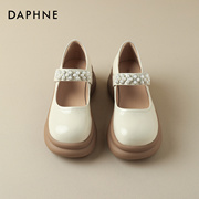达芙妮Daphne~厚底玛丽珍鞋女鞋夏季小皮鞋单鞋法式珍珠凉鞋