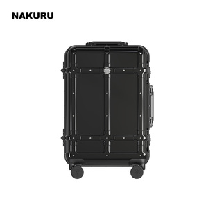 黑色箱子拉杆箱潮大容量28寸复古高颜值行李箱男个性旅行箱24铝框