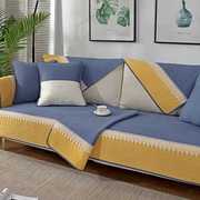 高档北欧时尚沙发垫四季通用全棉f布艺，防滑坐垫简约现代实木皮
