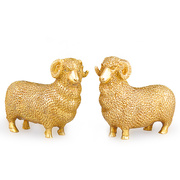 普生缘黄铜金钱羊，摆件绵羊一对羊，生肖羊客厅办公室装饰品
