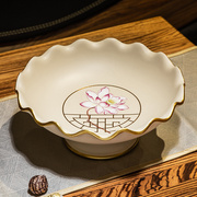 新中式水果盘摆件家用客厅茶几托盘，套装放糖果水果盆陶瓷果盘轻奢