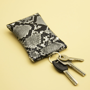 家用钥匙包男女通用锁匙保护蛇纹小皮套钥匙扣收纳零钱包多功能