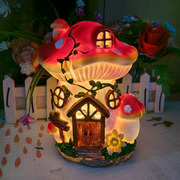 太阳能蘑菇屋户外庭院花园装饰LED小夜灯童话氛围创意摆件树屋灯