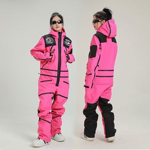 定制202款专业连体滑雪服套装男女单板滑雪衣加厚情侣双板一体式