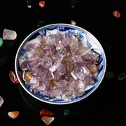 天然紫黄晶水晶碎石小颗粒鱼缸花盆造景装饰石美甲装饰原矿石家居